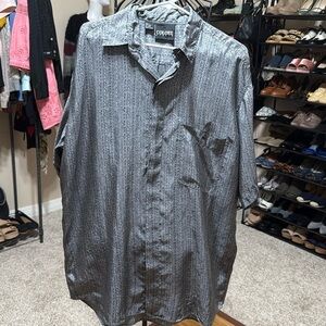 Color Italia 109% Silk Gray Patterned Men's Shirt